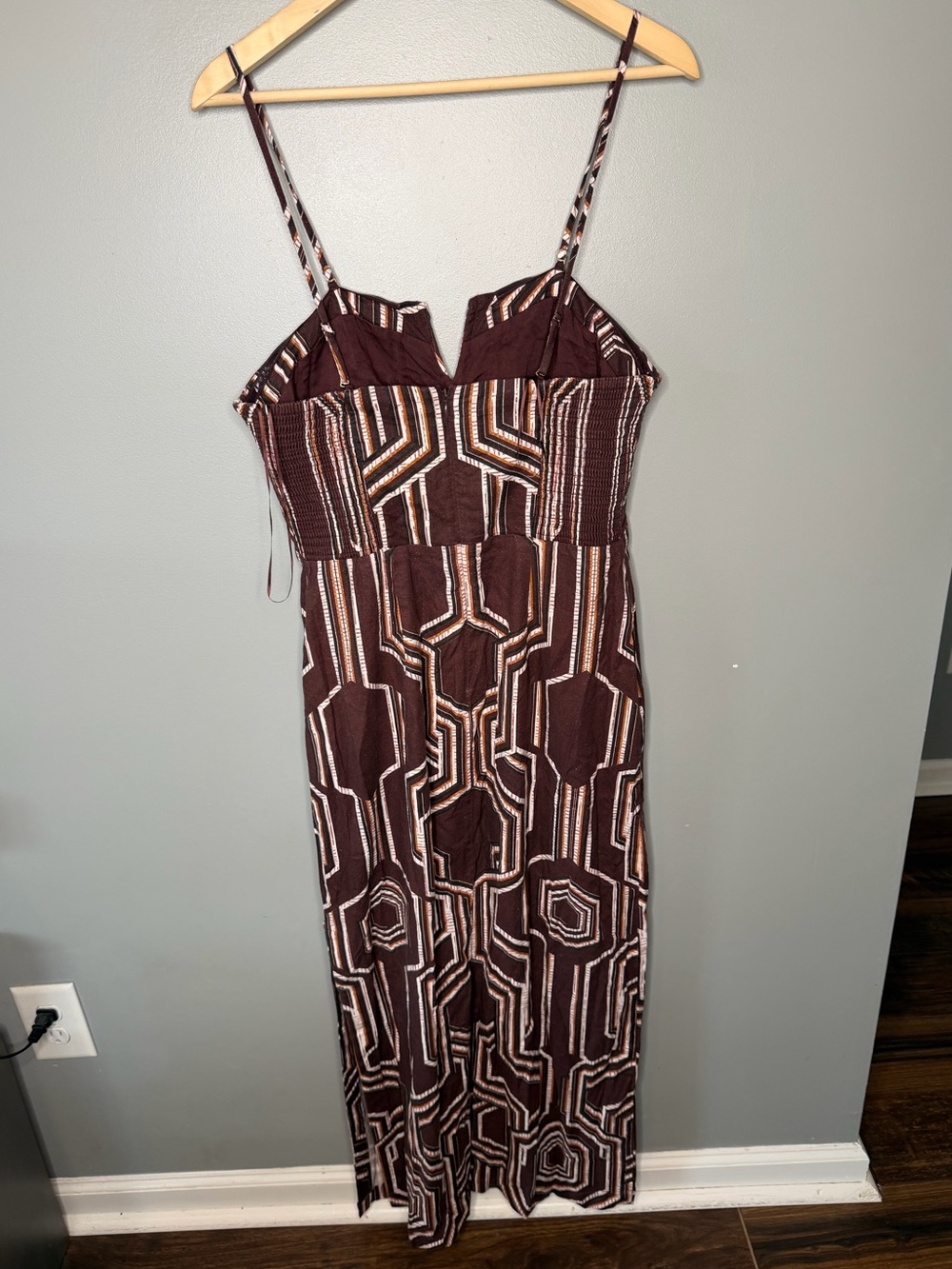 Anthropologie Linen Notched Midi Dress - Picture 4 of 11